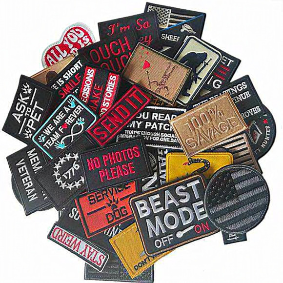 WILDREEDS 20-Pack Random Funny Morale Patches - Embroidered Hook & Loop Patches For Backpacks, Hats, Dog Vests & Tactical Gear - View #6